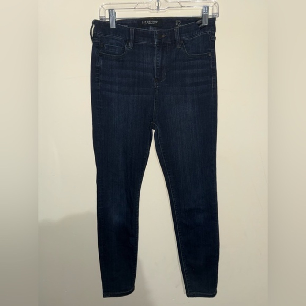Liverpool Dark Indigo Women's Skinny Ankle Jeans